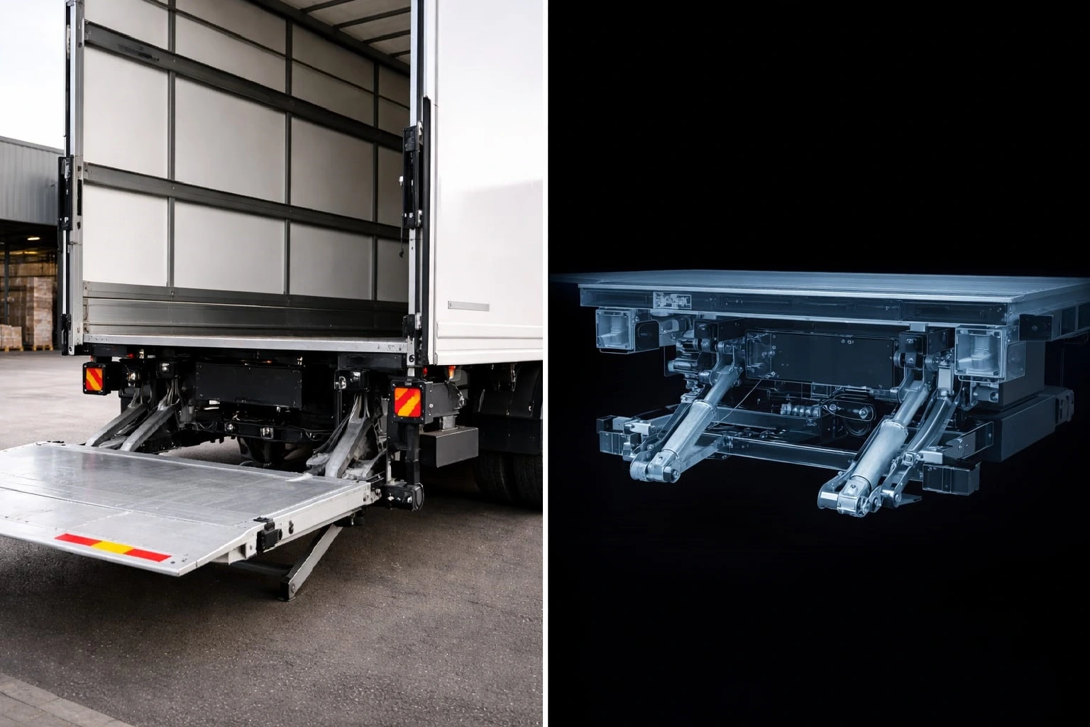 Commercial vehicle tail lift system and OEM tail lift components